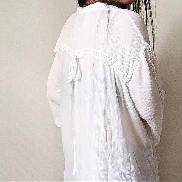 LAST 2 ⏱NWT Oversized ivory white boho lace blouse - Picture 4 of 8